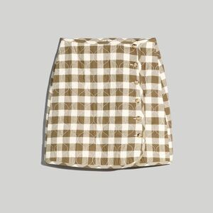 Madewell Quilted Flannel Mini Skirt Gingham Check Warm Fall Size 6